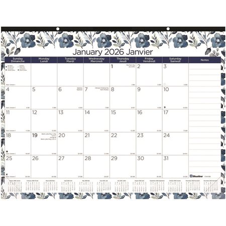 Calendrier sous-main mensuel azure (2025)