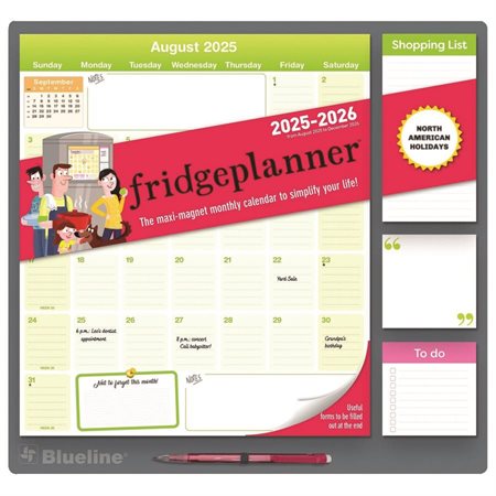 Calendrier magnétique frigobloc (2026) anglais