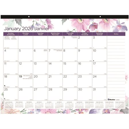 Calendrier sous-main mensuel Passion (2025) 22 x 17 po