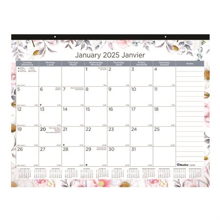 Calendrier sous-main mensuel Passion (2025) 22 x 17 po