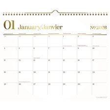 Calendrier mural mensuel WorkStyle™ (2026)