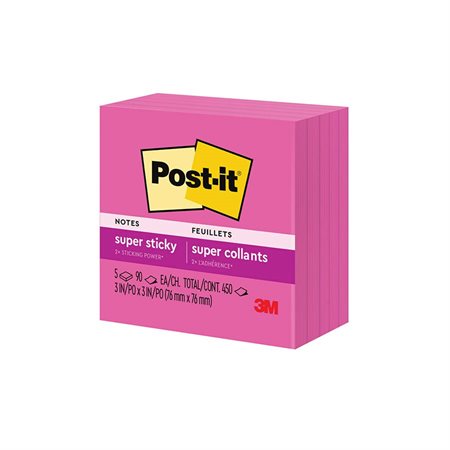 Feuillets Post-it rose puissante