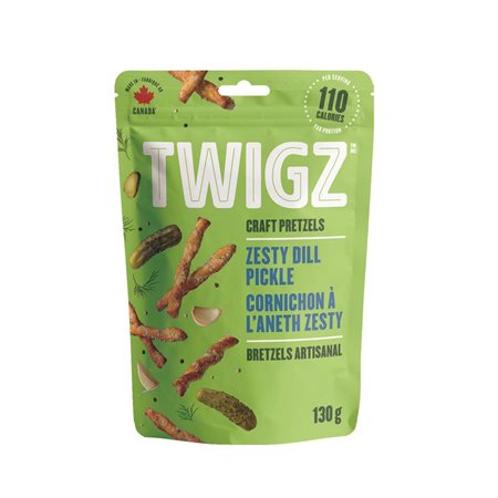 Bretzels artisanal Twigz cornichon à l’aneth zesty