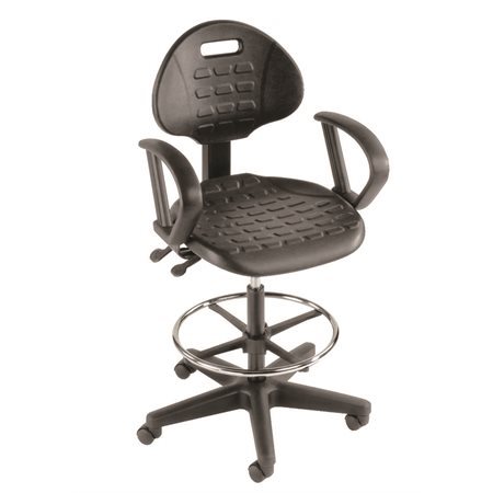 Tabouret réglable noir avec bras Interion