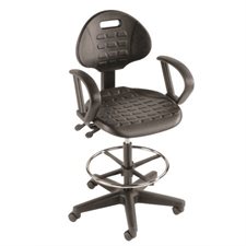 Tabouret réglable noir avec bras Interion