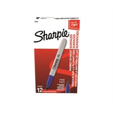 Marqueur fin Boîte de 12 bleu