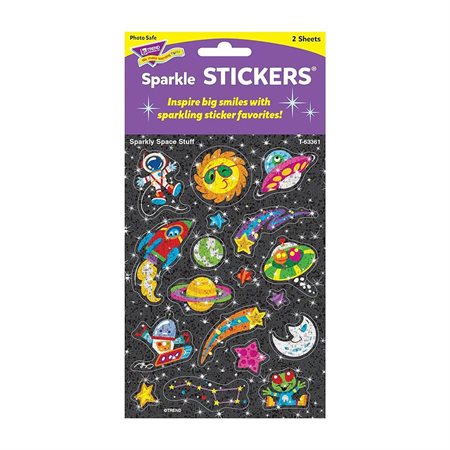 Autocollant scintillant - Objets spatiaux