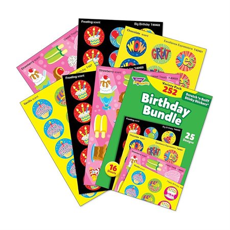 Autocollants à gratter et à sentir « Stinky » - Assortiment pour anniversaire