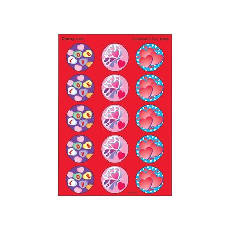 Autocollants à gratter et à sentir Saint-Valentin (cerise)
