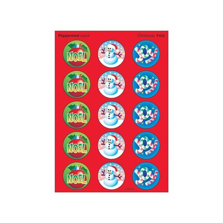 Autocollants à gratter et à sentir Noël (menthe poivrée)