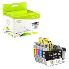 Cartouche jet d'encre à haut rendement compatible (Alternative à Brother LC401XL) paquet de 4 (CMYK)