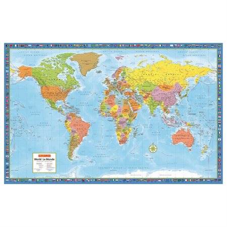 CARTE MURAL DU MONDE 38X59"