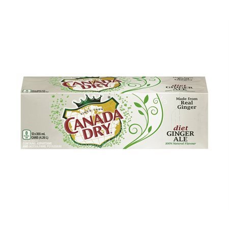 Canada Dry Diet Ginger Ale Boîte de 12 canettes soda gingembre diète