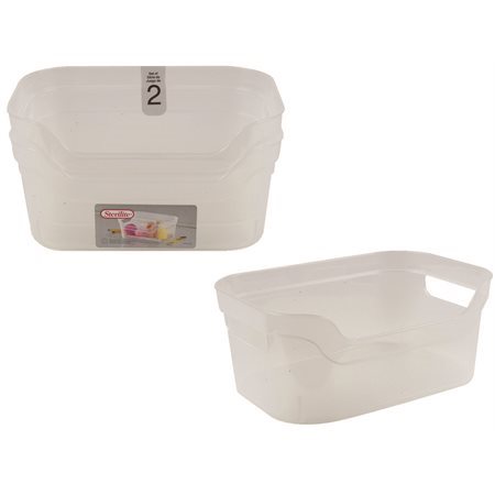 Bacs de rangement ouverts