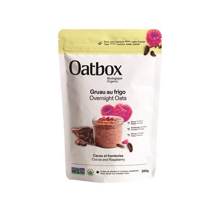 Gruau au frigo cacao et framboise