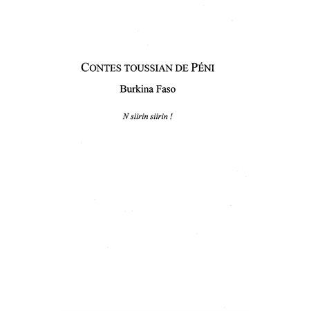 Contes toussian de peni n siirin siirin