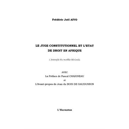 Juge constitutionnel et l'étatde droit