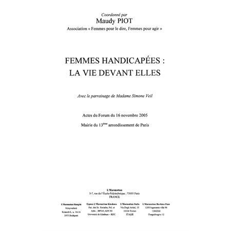 Femmes handicapées: la vie devant elles