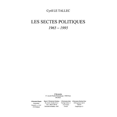 Sectes politiques 1965- 1995 les