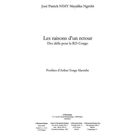 Raisons d'un retour des défis pour la rd-congo les