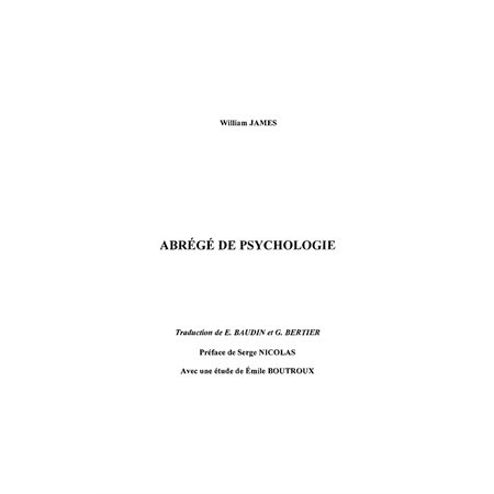 Abrégé de psychologie