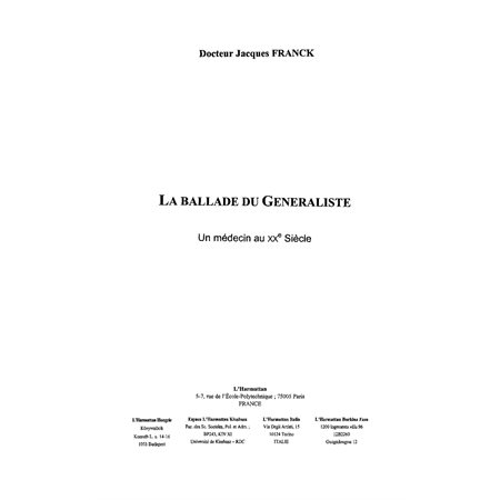 Ballade du généraliste un médecin au xxe