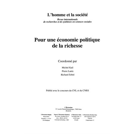 Pour une économie politique derichesse