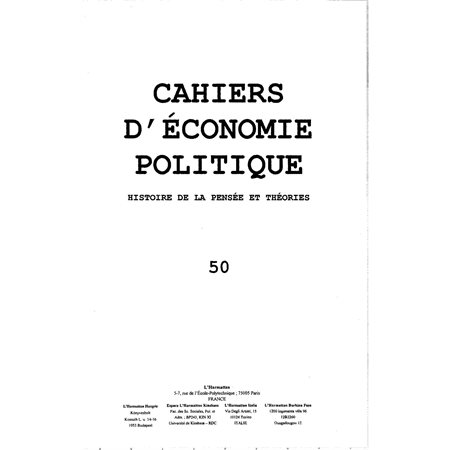 Cahiers d'économie politiqueno.50