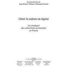 Gérer la culture en région