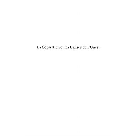 Séparation et les églises del'ouest la