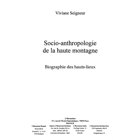 Socio-anthropologie de la haute montagne