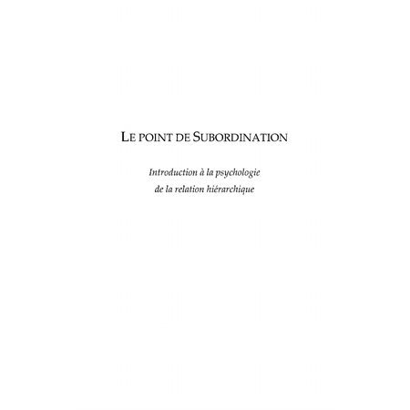 Point de subordination