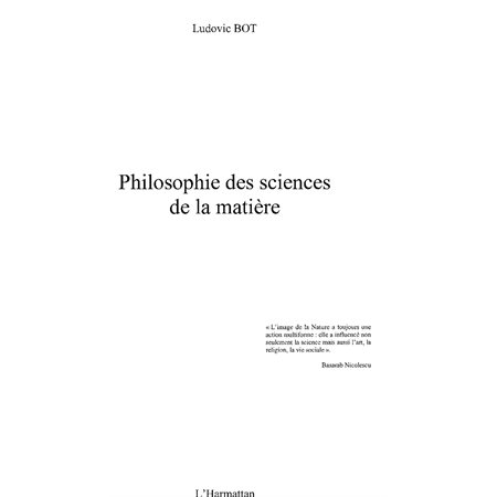 Philosophie des sciences de lamatière