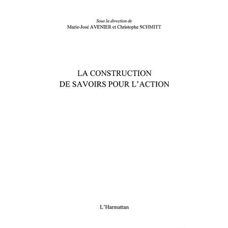 Construction de savoirs pour l'action