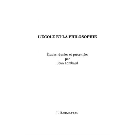 école et la philosophie