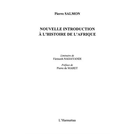 Nouvelle introduction à l'histoire de l'afrique