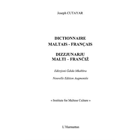 Dictionnaire maltais-français nouvelle édition