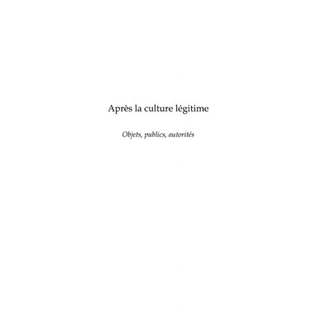 Après la culture légitime