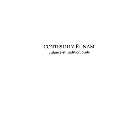 Contes du viet-nam enfance et tradition orale