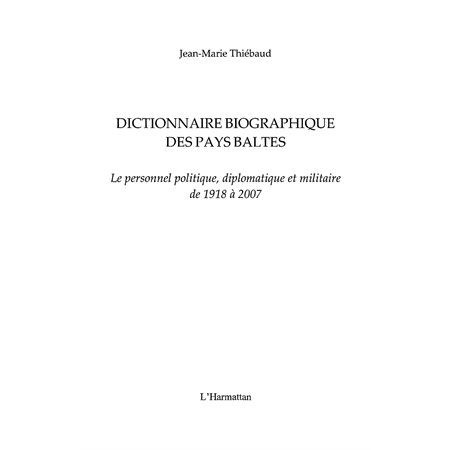 Dictionnaire biographique des pays baltes