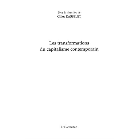 Transformations capitalisme contemporain