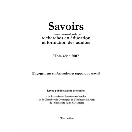 Engagement en formation et rapport trava