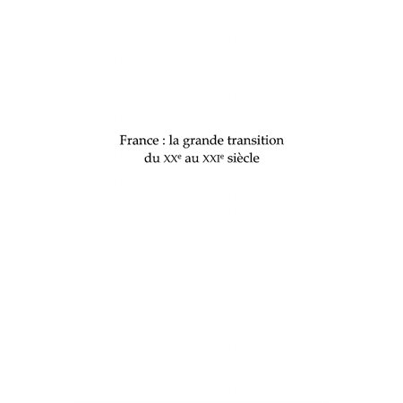 France:Grande transition du XXe au XXIe
