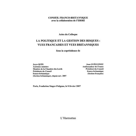 Politique et la gestion des risques La