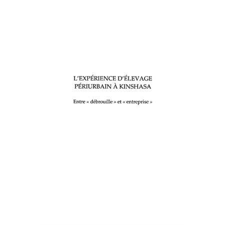 L'expérience d'élevage périurbain Ã  kinshasa - entre "dÃ