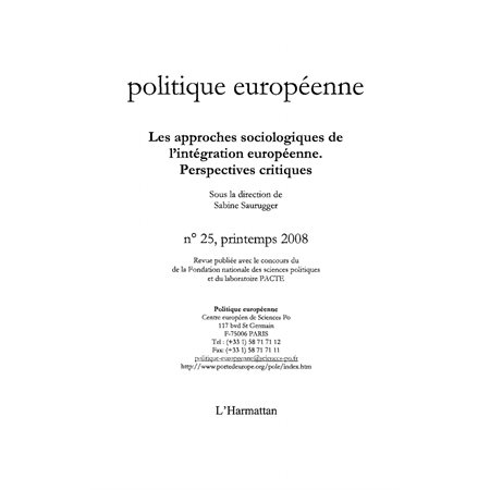Les approches sociologiques de l'intégration européenne - pe
