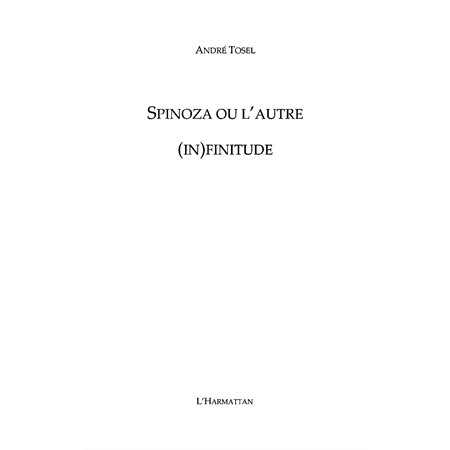 Spinoza ou l'autre (in)finitude