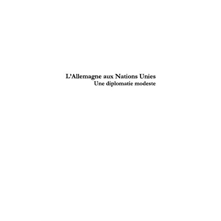 L'Allemagne aux Nations Unies