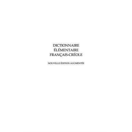 Dictionnaire élémentaire français-créole