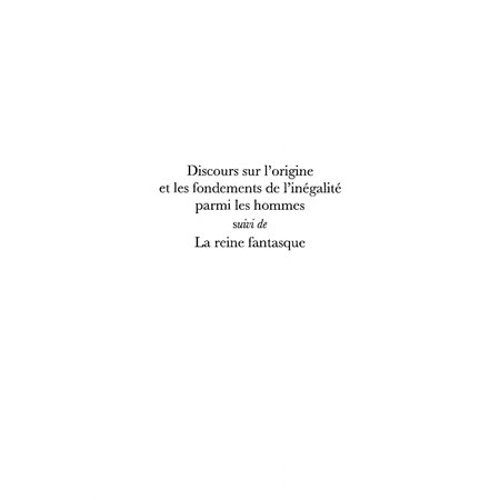 Discours sur l'origine et les fondements de l'inégalité parm